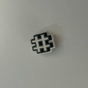 CROCS Black and White Hashtag Jibbit